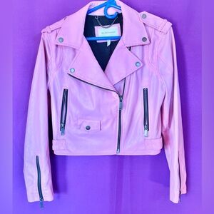 BCBG Generation Women's Baby Pink Faux Leather Jacket. Medium